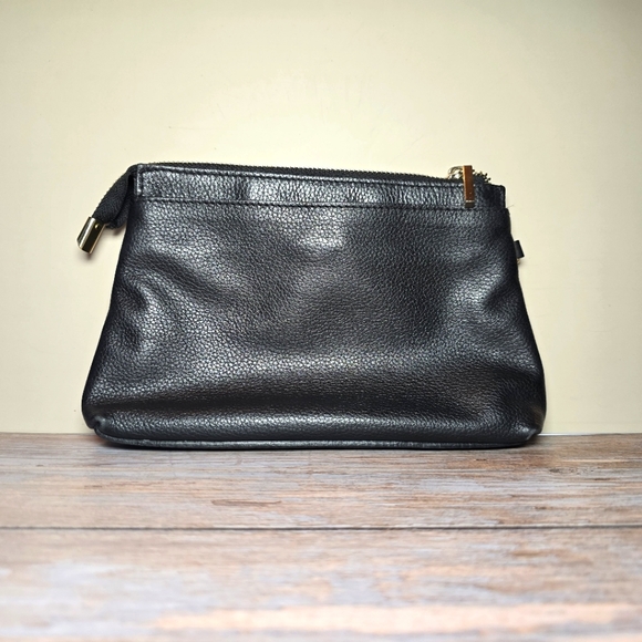 A Bellucci Womens Genuine Black  Leather Made in Italy Small Bag Clutch Pouch - Picture 1 of 6
